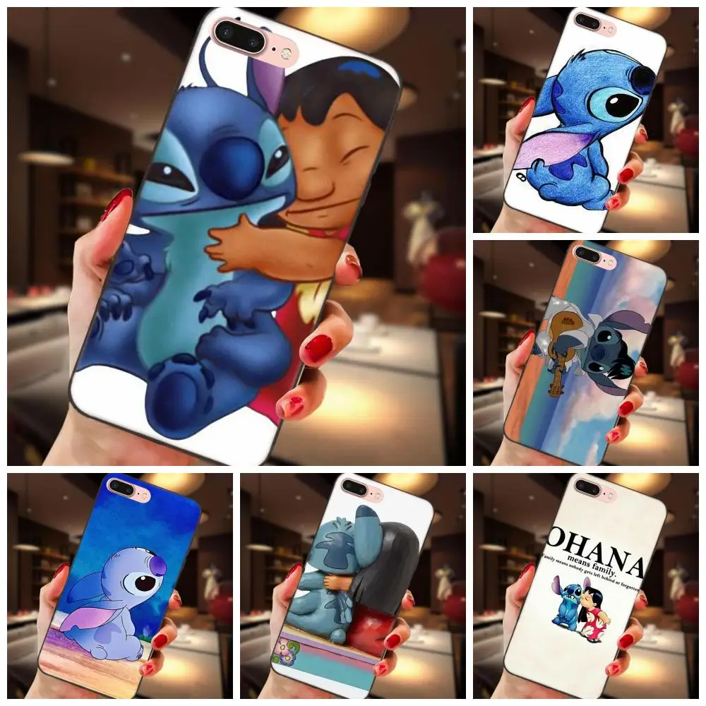 

Soft TPU Print Phone Cover Case For Apple iPhone X XS Max XR 4 4S 5 5S SE 6 6S 7 8 Plus Ohana Means Family Lilo Stich