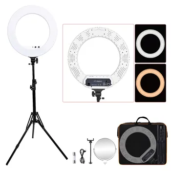 

18 inch FT-R480 Bi-color photographic lighting 3200-5800K 48W Led Ring LIght Lamp Tripod Stand Mirror For Phone Camera