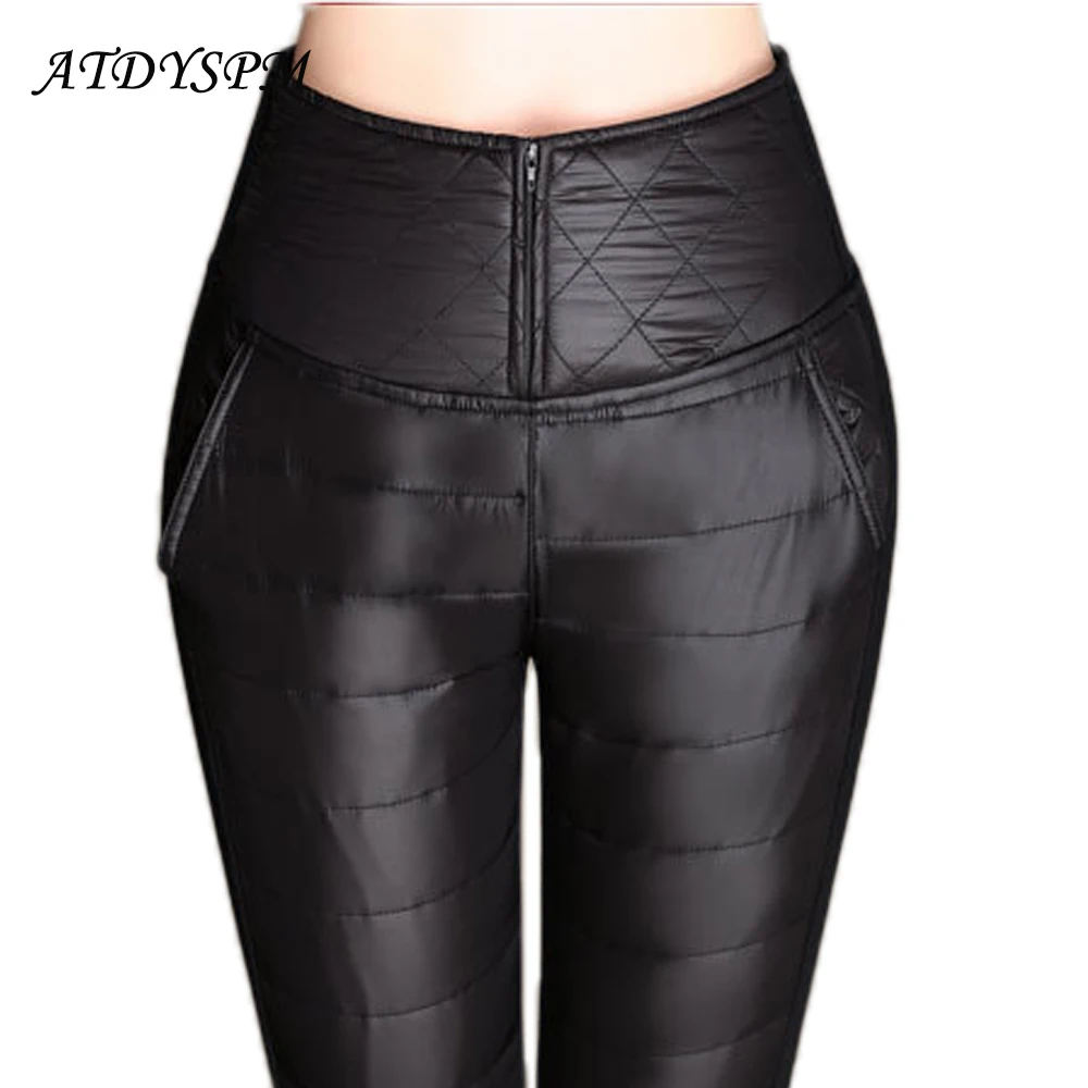  New Fashion Women's Winter Pencil Pants Plus Velvet Stretch Thick Warm Down Pants Trousers Elegant 