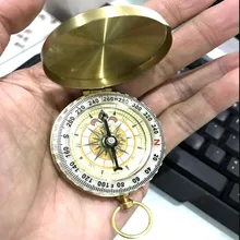 Брелок из чистой меди компасы Ретро раскладные карманные часы компасы Открытый лагерь Поход Охота Альпинизм Многофункциональный светящийся компас