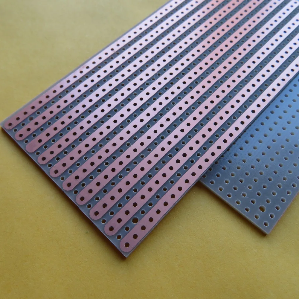 2pcs FR4 Fiberglass 5x10cm Single Side Stripboard Veroboard circuit board breadboard prototyping paper pcb platine leiterplatte