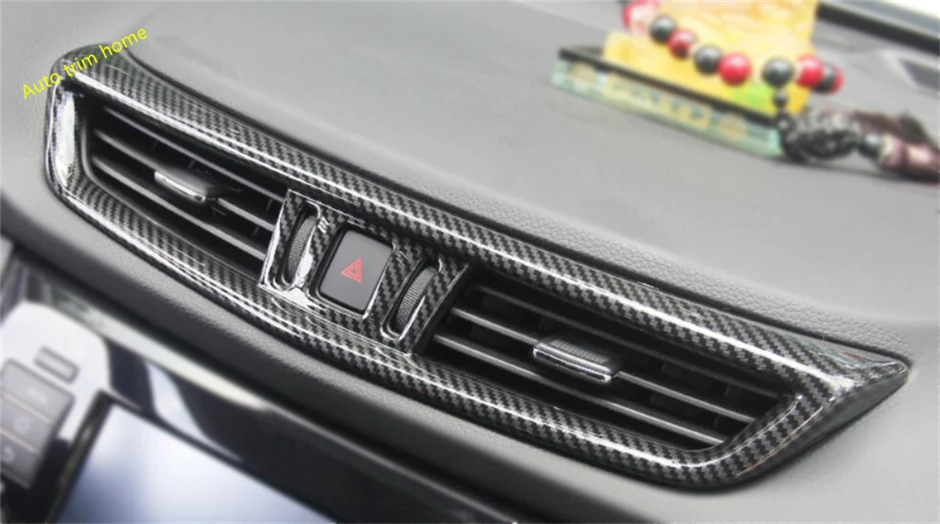 Lapetus Средний кондиционер выходное отверстие литья украсить обложку матовый из углеродного волокна ABS для Nissan Qashqai J11
