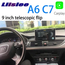 LiisLee Автомобильный мультимедийный gps аудио стерео радио для Audi A6 C7 4G 2012 ~ 2018 Оригинал Стиль навигации телескопическая Flip Экран NAVI