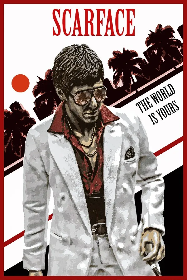 

DIY frame Scarface - Al Pacino - The World Is Yours CLASSIC Movie Film Wall Decor posters art silk Fabric Poster