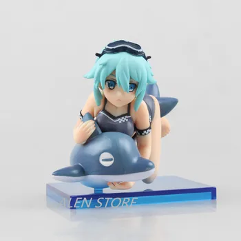 

Sword Art Online GGO ALO Asada Shino Sinon Bikini Version Dolphin 8CM PVC Action Figure Doll Toys Kids Gift