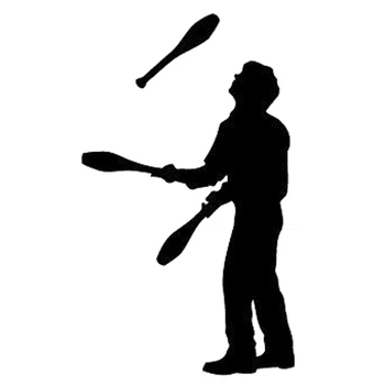 

8.9cm*15.1cm Juggler Circus Fashion Decor Stickers Decals Vinyl Car-Styling Black/Silver S3-6976