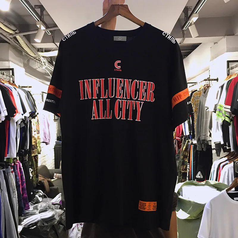 

2019 New Heron Preston C INFLUENCER ALL CITY T-Shirts Unisex H/P CTNNb Embroidery T Shirt HP Men Loose HipHop Cotton Couple Tees