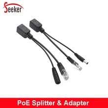 2 pcs/1 par New DC 12 V Potência Passiva POE Injector Divisor Módulo de Alimentação Poe Ethernet Adapter Cable para Rede IP câmeras