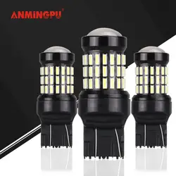 ANMINGPU 2x сигнальная лампа T20 W21W светодио дный W21/5 Вт светодио дный WY21W 7440 7443 светодио дный лампы светодио дный автоматический тормозной