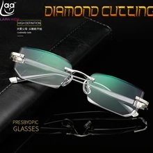 = CLARA VIDA = благородные элегантные серые линзы с бриллиантами для мужчин и женщин без оправы очки для чтения+ 1,0+ 1,5+ 2,0+ 2,5+ 3+ 3,5+ 4
