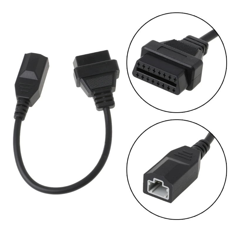 Auto Compatible Diagnostic Connector Adapter for Car OBD2 3Pin to 16 Pin Female Cable