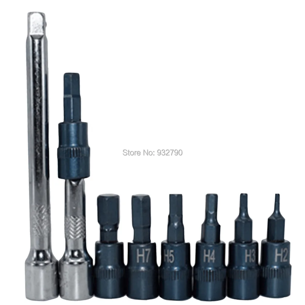 

9pcs Extension Bar Set 1/4" Drive Socket Adapter Ratchet 2" 4" Hex Bit Socket Screwdriver Bit Sockets H2 H3 H4 H5 H6 H7 H8