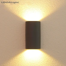 Светодиодный настенный светильник 10 Вт 6 Вт cob черный круглый светодиодный наружный светильник для сада ip65