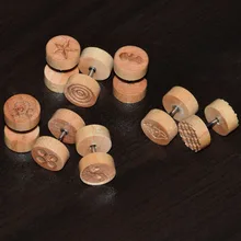 2pcs Gauges Natural Wood Fake Ilusion Ear Plugs Earrings Studs Fake Cheater Plugs Body Piercing Jewelry Ear Stretcher