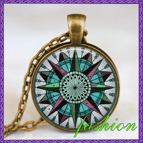 Hot Sales Compass necklace nautical compass steampunk pendant, mariner