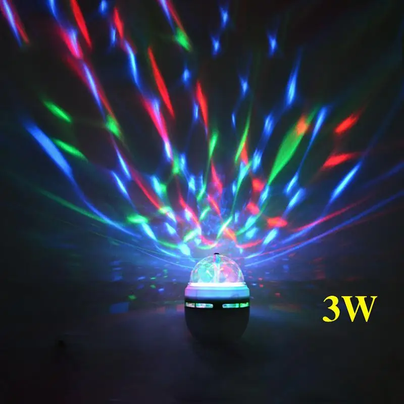3 Вт цветной диско-шар Авто вращающийся RGB светодиодный светильник сценический KTV светильник ing фестиваль свадебное украшение E27 100-240 В