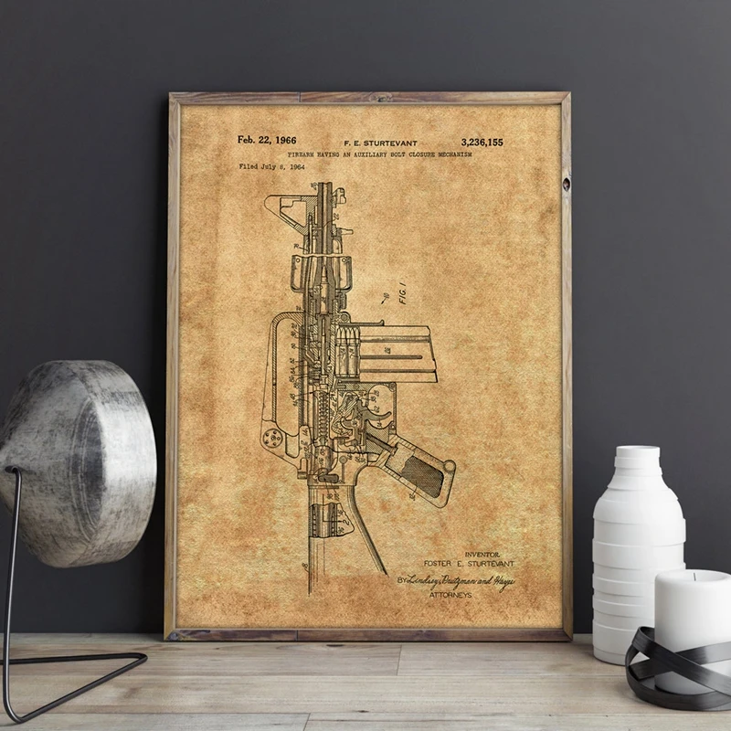 M16 Gun Painting Military Decorations
