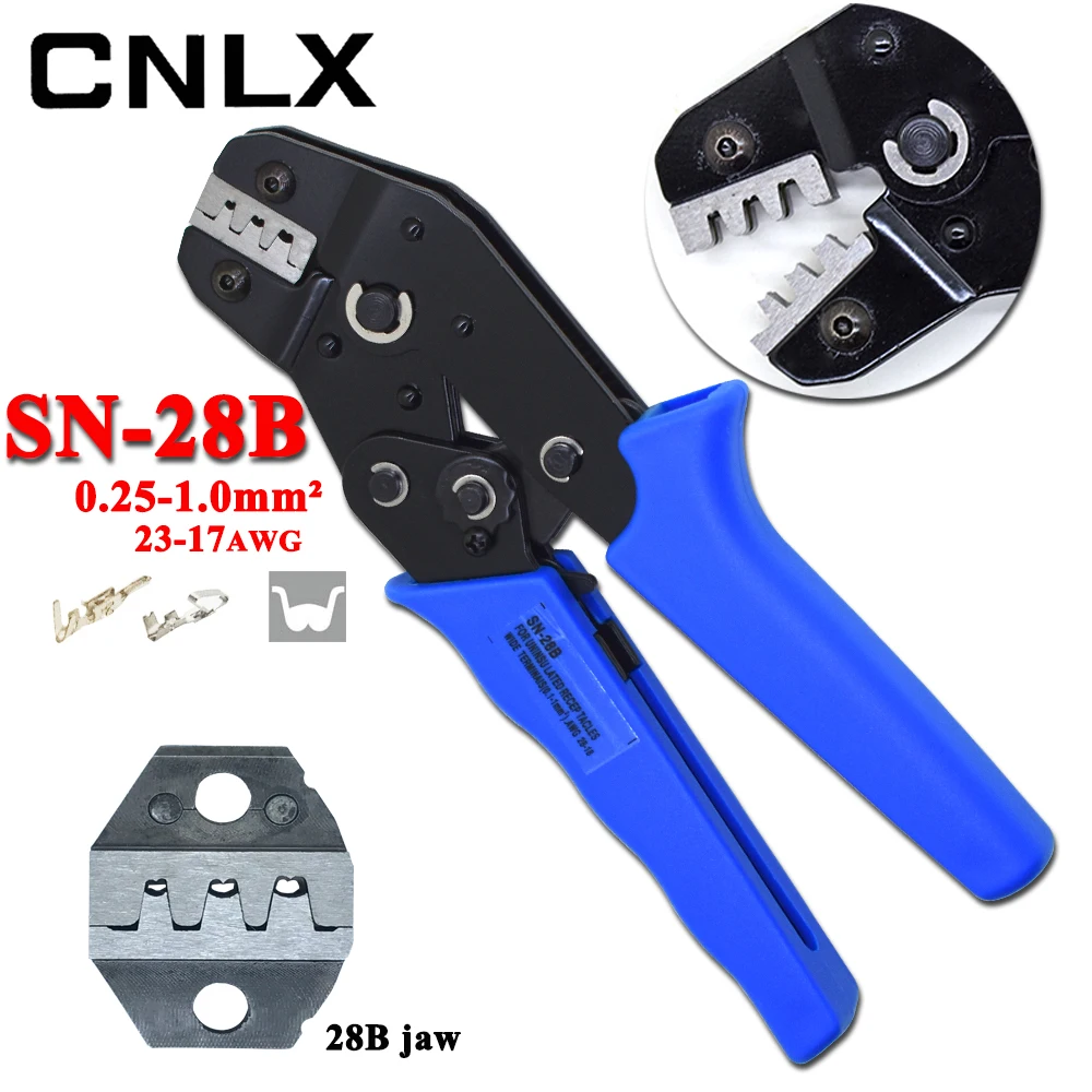 Non-Insulated Tab Terminal Crimper Plier AWG28-18 SN-28