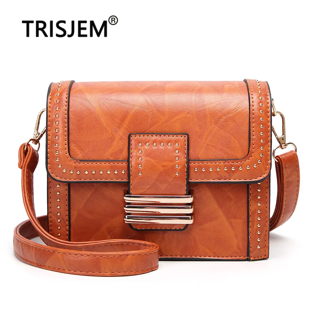 

2019 Vintage Women Shoulder Bag Female Causal Totes for Women Female High Quality Rivet Luxury Handbag Designer Messenger Bags