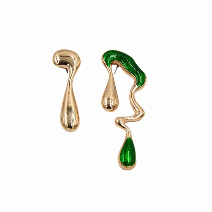 

Timeless Wonder Stunning Enamel Irregular Geo Stud Earrings Punk Women Party Gown Top Runway Unique Design Ins Gothic 2277