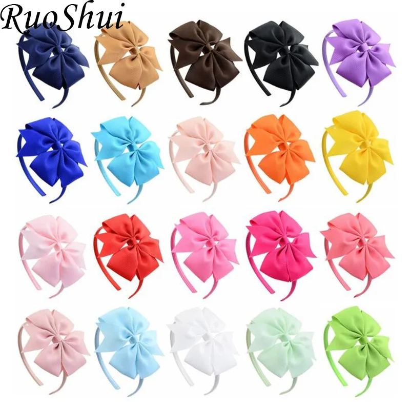 

1 pc Lovely Hair Bow Candy color Grosgrain Ribbon Hairband Headband For Kids Girls Festival Party Bow Ties Hair Accessories