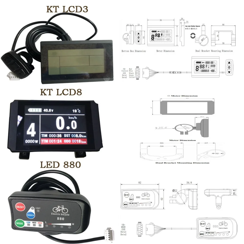 Electric Bicycle KT LCD3 Display 24V 36V 48V intelligent LCD8 LED880