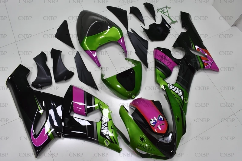

Ninja ZX-6r 2006 Fairing Kits 636 ZX-6r 2005 - 2006 Green Black Shark Abs Fairing for Kawasaki ZX6r 2005 Fairing Kits