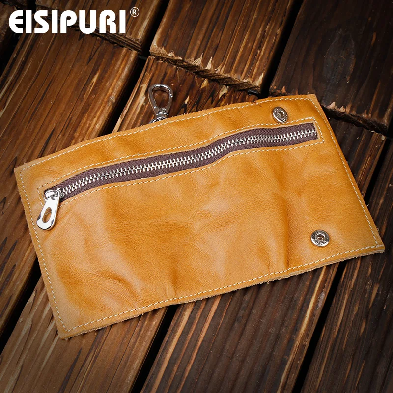Genuine Leather Purse Zipper Key Wallets Women Key Holder Men Car Keys Bag Men's Case Casual Package Head Layer Cowhide key case key holder key organizer key purse