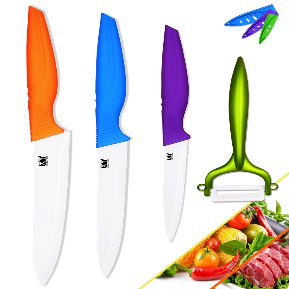 Hot sales ceramic knives purple utility blue slicing orange chef green