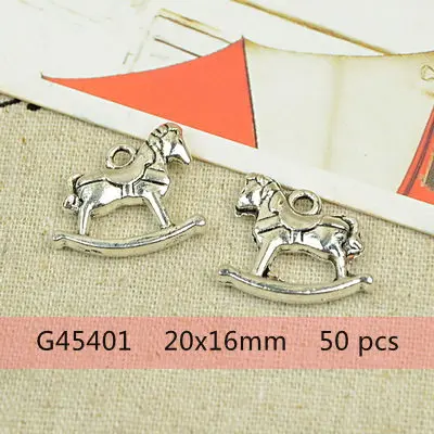 DIY carrousel/merry go round /rocking horse shape antique silver alloy charm pendant vintage 