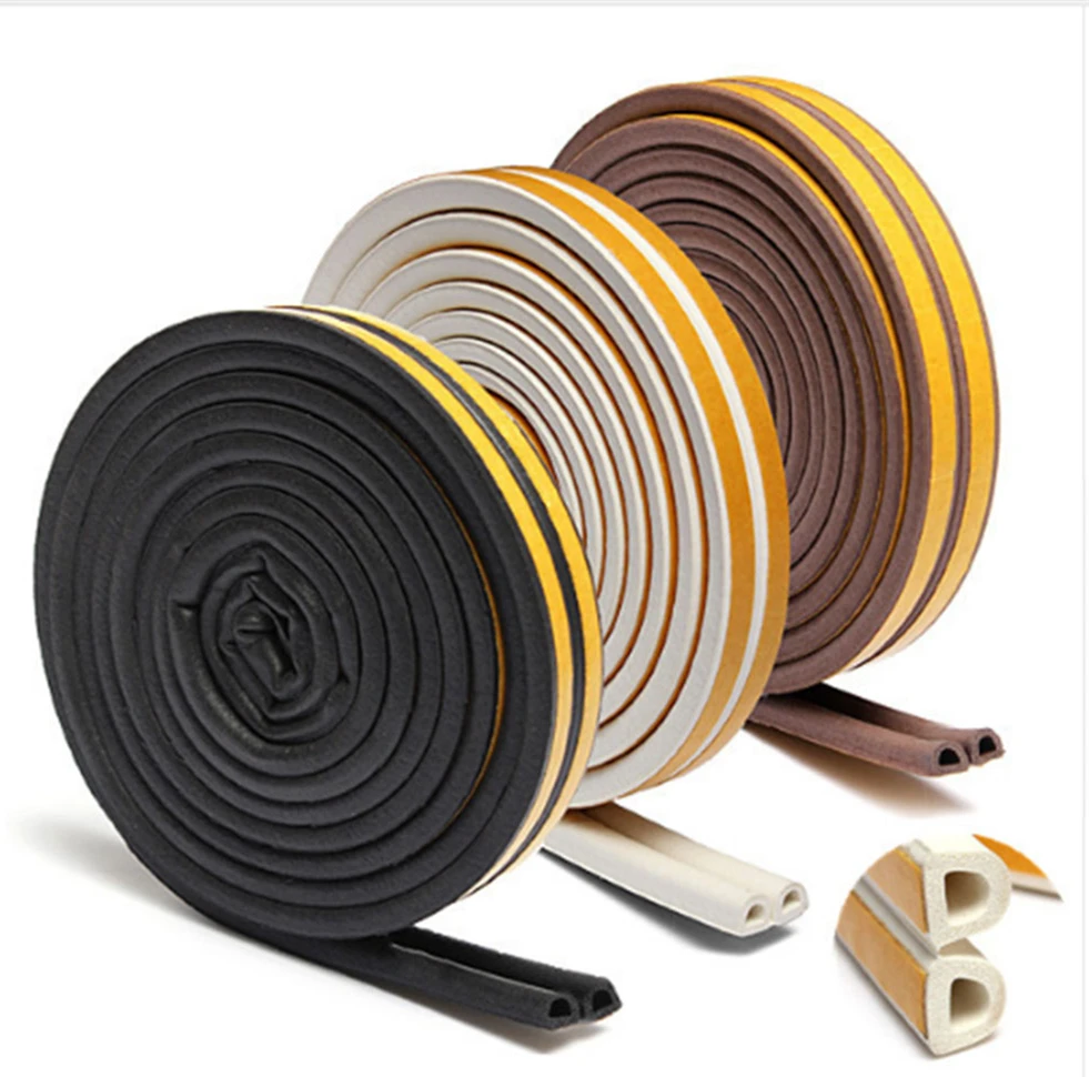 

Useful 1pc 5m Self Adhesive D Type Doors And For Windows Foam Seal Strip Soundproofing Collision Avoidance Rubber Seal Collision