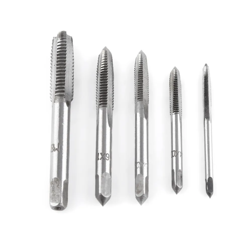 

WALFRONT 5pcs/Set Screw Taps Tool Set Bearing Steel Thread Tapping Tool M3 M4 M5 M6 M8 Straight Flute Screw Taps Repair Tools