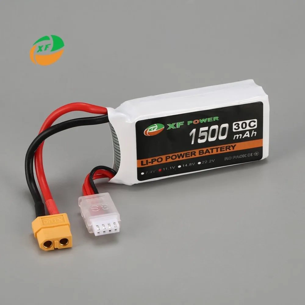 

XF POWER 11.1V 1500mAh 30C 3S 3S1P Lipo Battery XT60 Plug Rechargeable For RC FPV Racing Drone Helicopter Car Boat Model