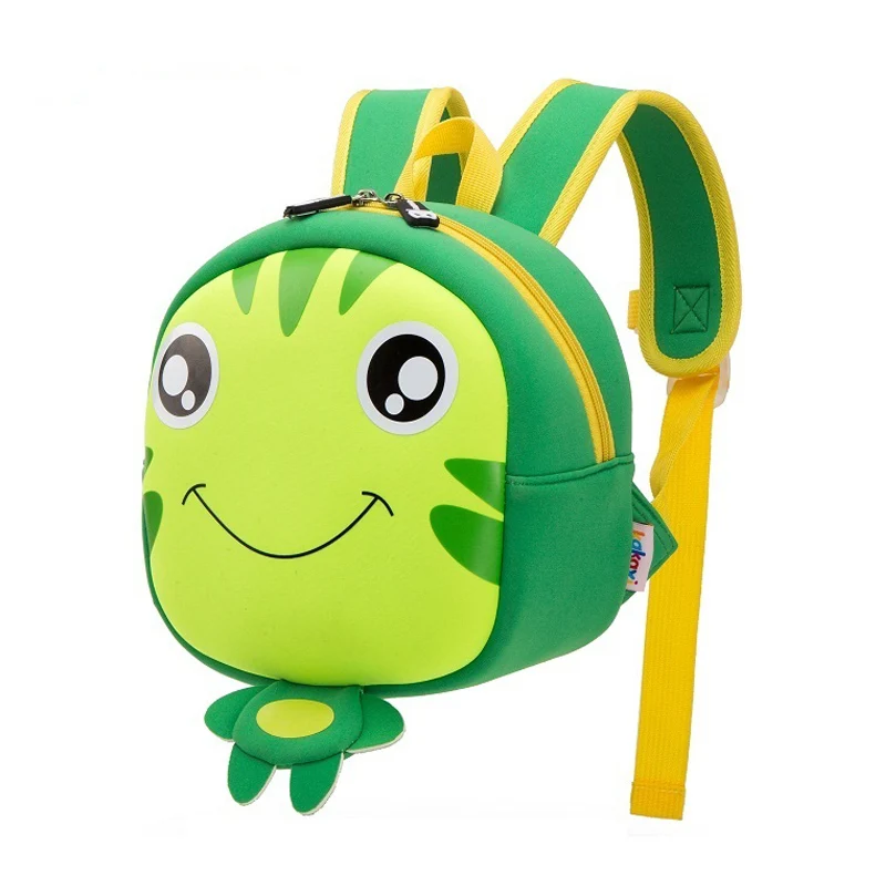 

Cartoon Children School Backpack Little Frog Waterproof Neoprene Fabric For Toddler Boys Kindergarten Kids School Bag Mochila