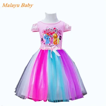 

Malayu baby girl princess dress summer new cartoon cotton gauze tutu girl Christmas Vestidos 3-8 years old children's clothing