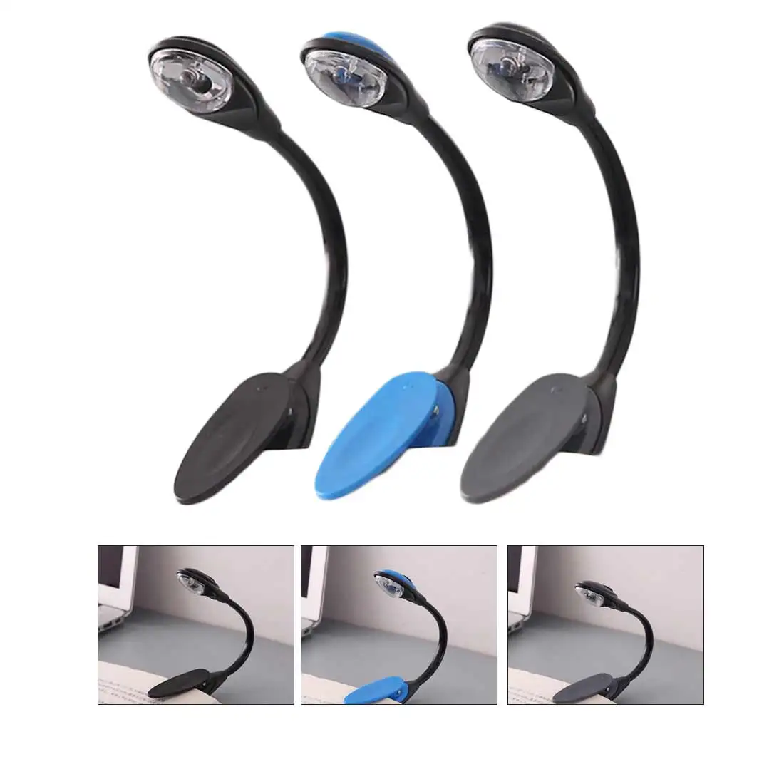 

LED Reading Light Mini Flexible Clip Book Light Sheet Music Travel Light Fixture Table Lamp Clip Booklight