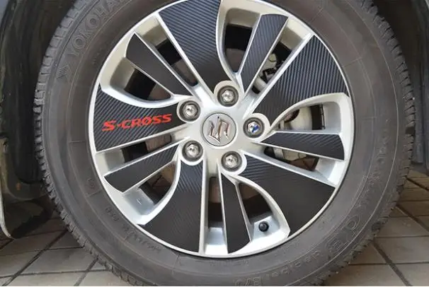 

Carbon fiber wheels car stickers affixed wheel hub stickers special modification used for 2014-2018 Suzuki SX4 S.CROSS