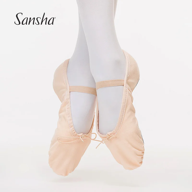 Sansha девочки/мальчики, Холщовый мягкие балетные тапочки танцевальная обувь раздельная подошва балетки мягкая обувь NO.55C