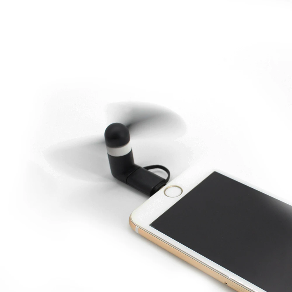 Mini 2 in 1 USB Fan For iPhone 5 6 7 Lightning Fan for Samsung HTC Sony Android Portable Micro USB OTG Smartphone Gadget mini fan