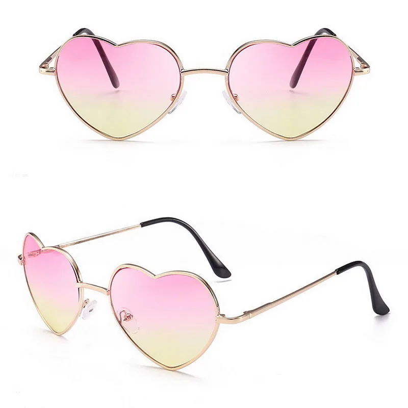 

Jyjewel Cute heart-shaped gradient colorful sunglasses Europe and America men and women peach heart sunglasses UV400