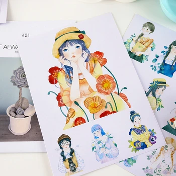 

12pcs creative kawaii cute homemade young girl stickers / trolley / computer notebook stickers / luggage stickers