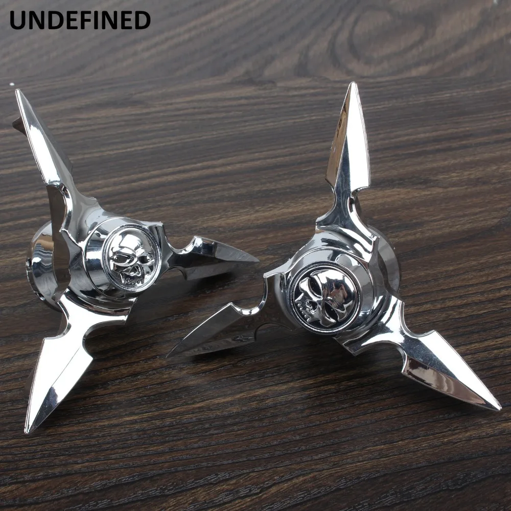Moto Chrome Skull Spun Blade Axle Caps Cover Anteriore Axle Nut Covers Per Harley Sportster Dyna Softail V-Rod Plastic