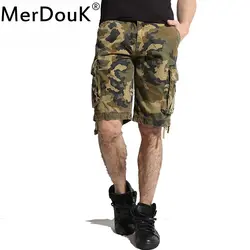 2017 Для мужчин шорты камуфляж Cargo военные шорты Для мужчин Homme верхняя одежда хлопковые свободные Повседневное армии Короткие штаны