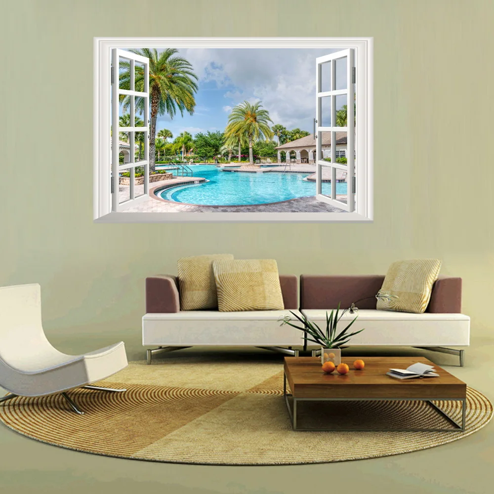 

Cloudy Sky Swimming Pool Wall Murals Wall Stickers Window Stickers Wallpaper Decals Home Decoration 2018101205