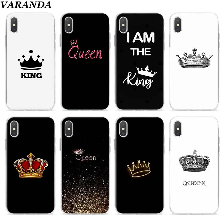 cheap Queen amp; King couple princess Clear Case for Apple iPhone 7 8 Plus 6 6s Plus 5 5s X XR XS MAX TPU Soft cases Coque