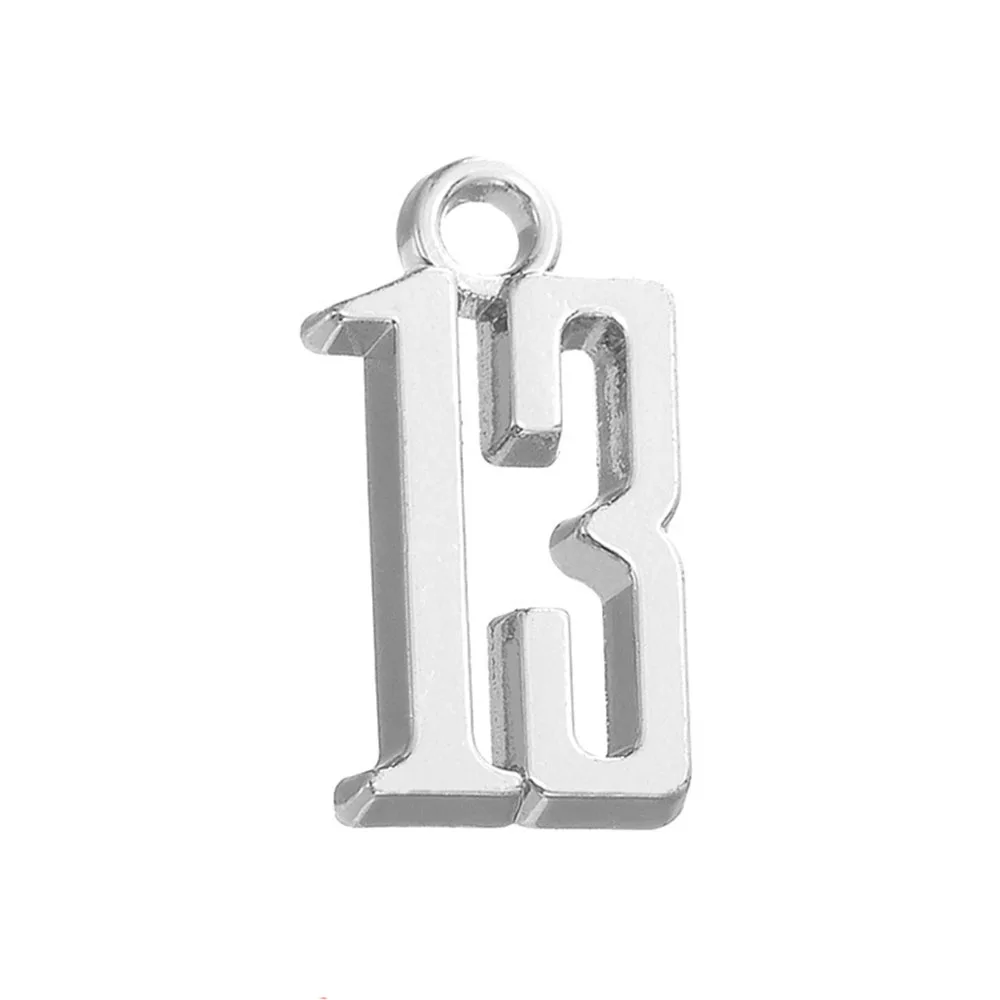 Yamily number Charms 12pcs--10 x 18mm Antique Silver gold Tone 10-13 charms pendant for diy jewelry making | Украшения и