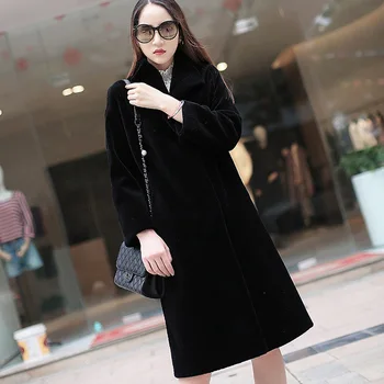 

Winter Large size Solid color Outerwear Women Fur Jacket 2020 New Casual Loose Long-sleeved Women's Fur & Faux Fur S-4XL NUW85