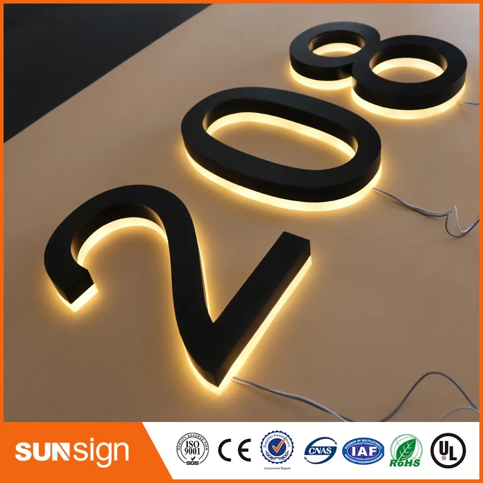 

Customized led letter backlit stainless steel channel house number