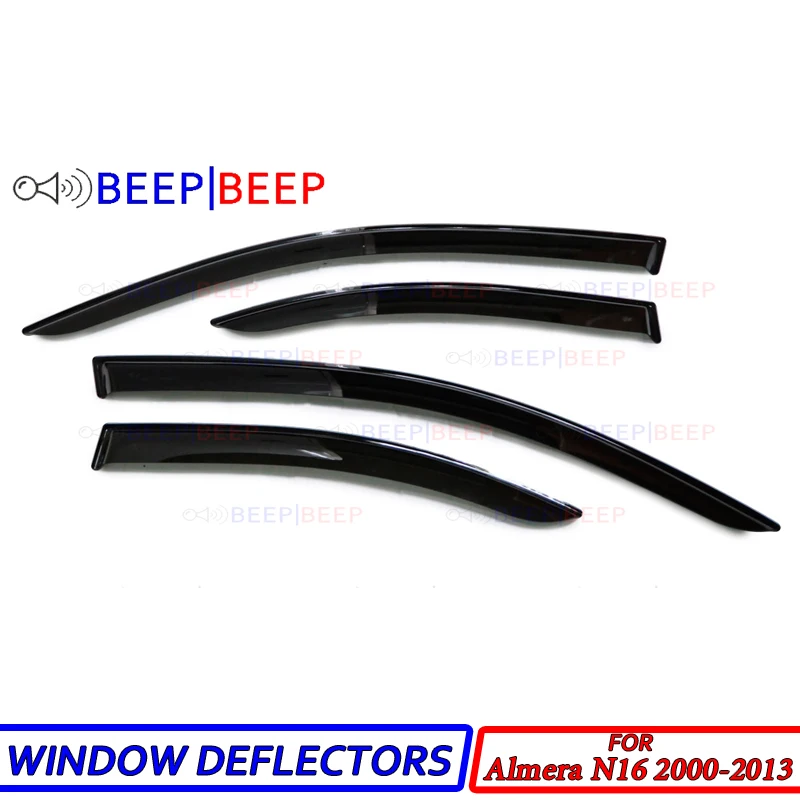 

For Nissan Almera N16 2000-2013 car window deflectors wind deflector sun guard rain vent visor cover car styling accessories
