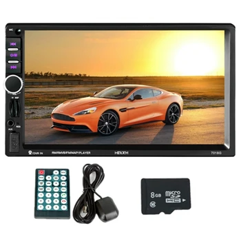 

2 din Car Multimedia Player GPS Navigation with Map 7 inch HD Touch Screen Bluetooth Radio MP3 MP5 Player 7018G Radios(Europe